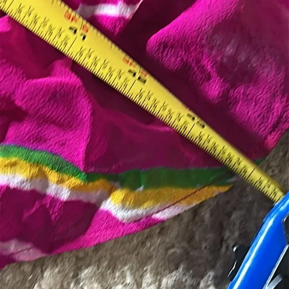 Polo Ralph Lauren Shibori Pink 100% Silk halter asymmetrical midi dress SZ 14 - Picture 9 of 12